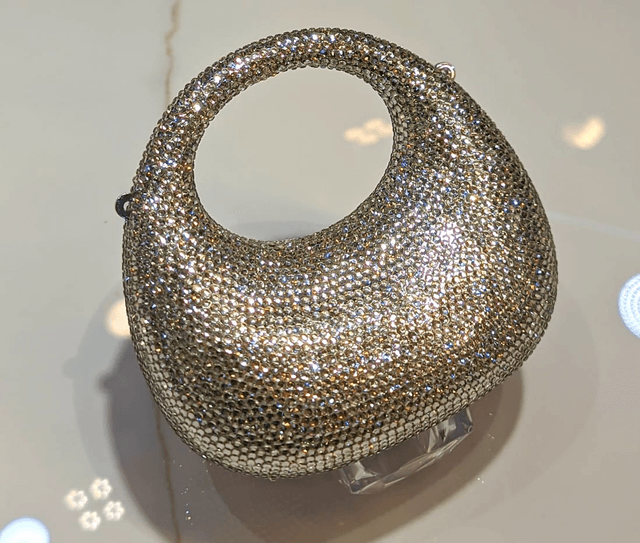 Silver Mini Crystal Clutch 